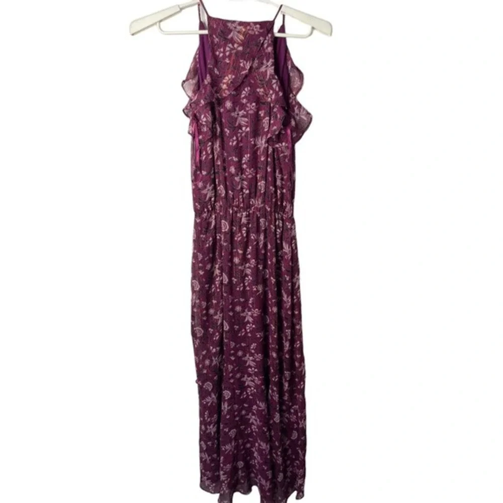 White House Black Market Purple Floral Pattern Printed Hi-lo Casual Maxi Dress 2